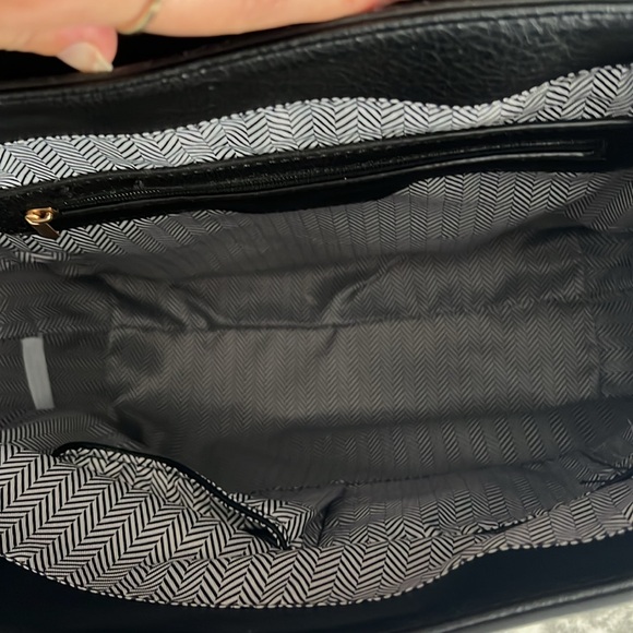 Black Faux Leather Backpack Purse w/ Gold Hardware - Picture 7 of 8